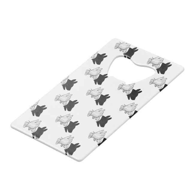 Hand Silhouette Dog Credit Card Bottle Opener (Front Angled)