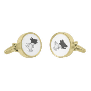 Hand Silhouette Dog Cufflinks