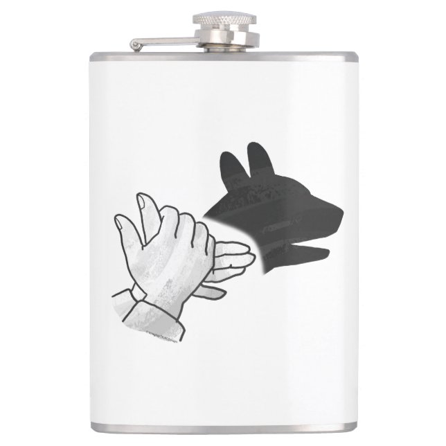 Hand Silhouette Dog Flask (Front)