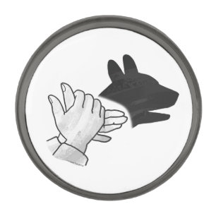 Hand Silhouette Dog Gunmetal Finish Lapel Pin
