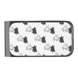 Hand Silhouette Dog Gunmetal Finish Money Clip