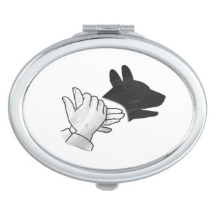 Hand Silhouette Dog Makeup Mirror