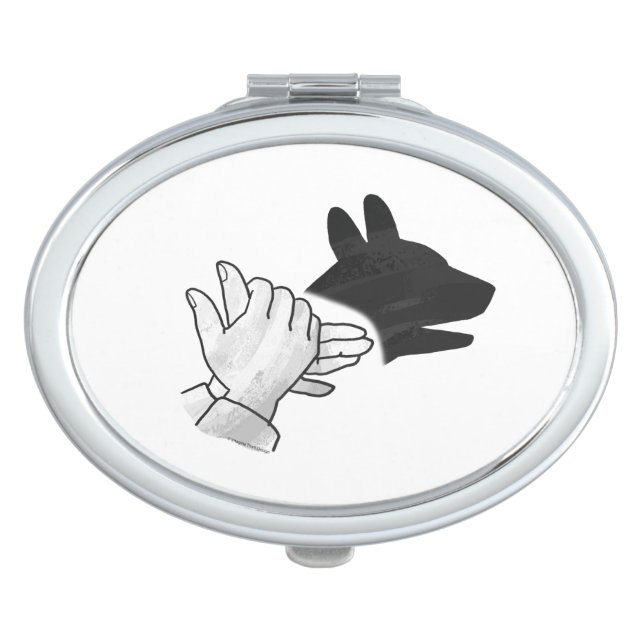 Hand Silhouette Dog Makeup Mirror (Front)