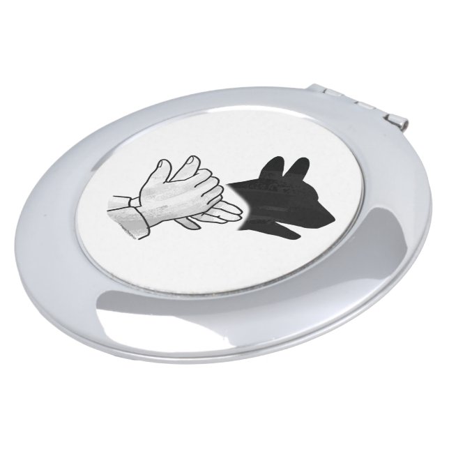 Hand Silhouette Dog Makeup Mirror (Turned)