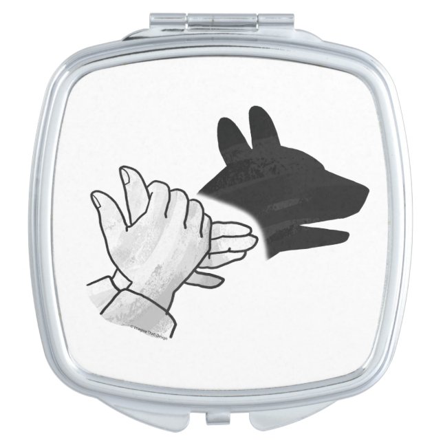 Hand Silhouette Dog Mirror For Makeup (Front)