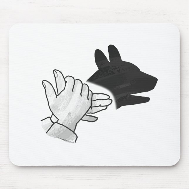 Hand Silhouette Dog Mouse Pad (Front)