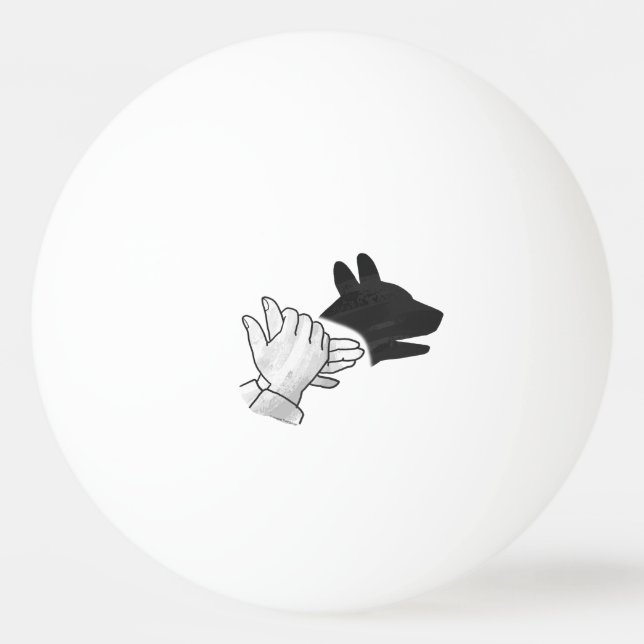Hand Silhouette Dog Ping-Pong Ball (Back)