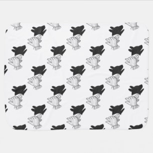 Hand Silhouette Dog Receiving Blanket