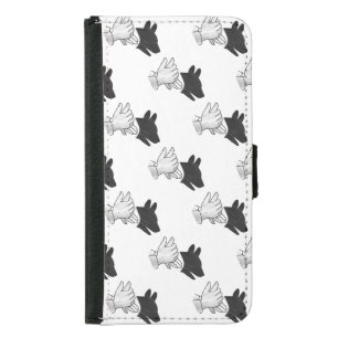Hand Silhouette Dog Samsung Galaxy S5 Wallet Case