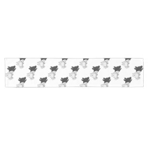 Hand Silhouette Dog Short Table Runner