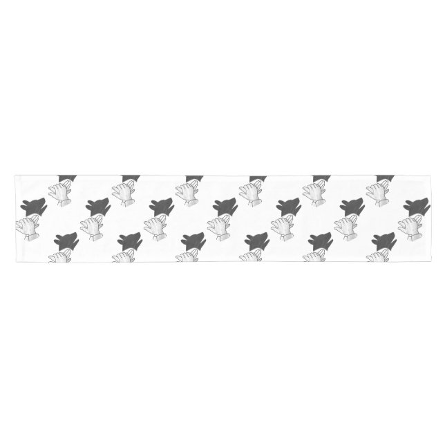 Hand Silhouette Dog Short Table Runner (Horizontal)