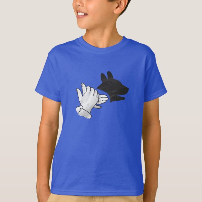 Hand Silhouette Dog T-Shirt (Front)
