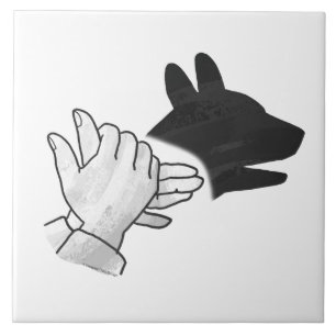Hand Silhouette Dog Tile