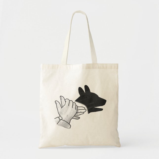 Hand Silhouette Dog Tote Bag (Front)