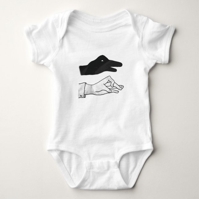 Hand Silhouette Duck Baby Bodysuit (Front)