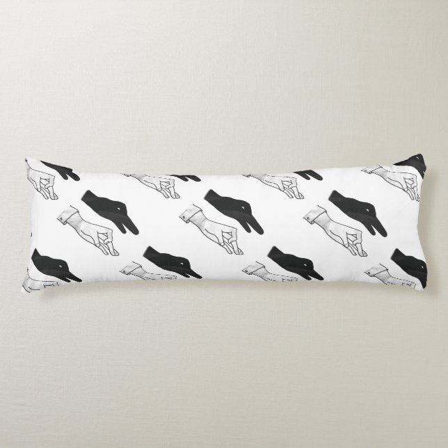 Hand Silhouette Duck Body Pillow (Front)