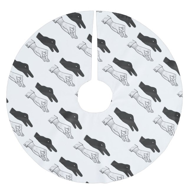 Hand Silhouette Duck Brushed Polyester Tree Skirt (Front)