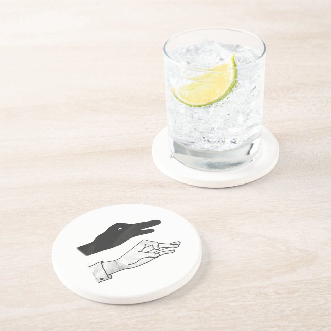 Hand Silhouette Duck Drink Coaster (Side)