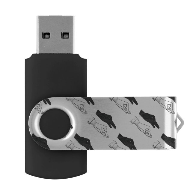 Hand Silhouette Duck Flash Drive (Opened)