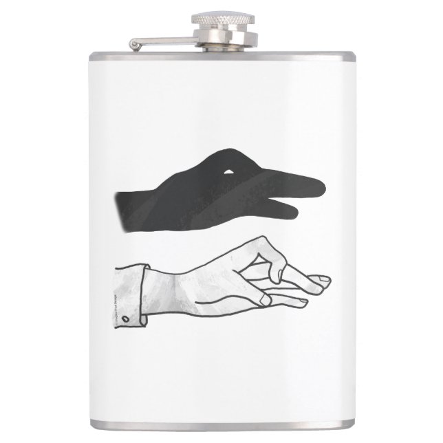 Hand Silhouette Duck Flask (Front)
