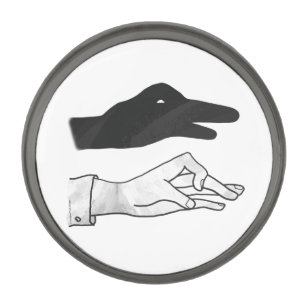 Hand Silhouette Duck Gunmetal Finish Lapel Pin