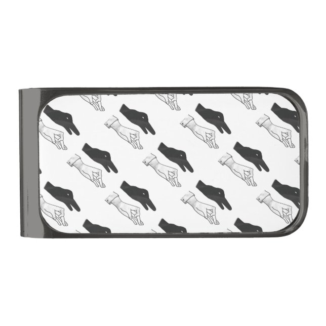 Hand Silhouette Duck Gunmetal Finish Money Clip (Front)