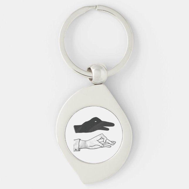 Hand Silhouette Duck Keychain (Front)