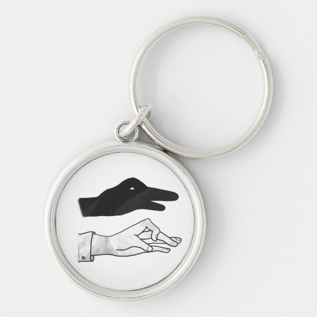 Hand Silhouette Duck Keychain (Front)