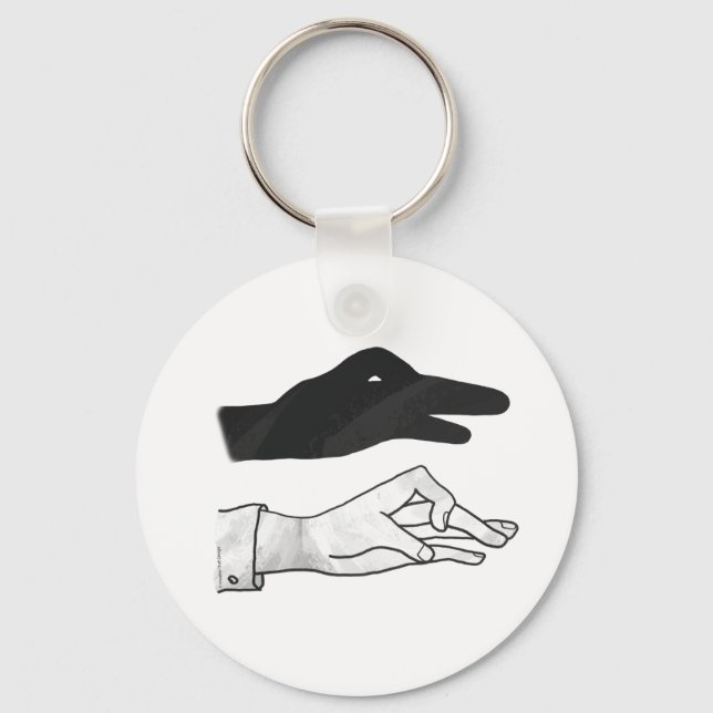 Hand Silhouette Duck Keychain (Front)