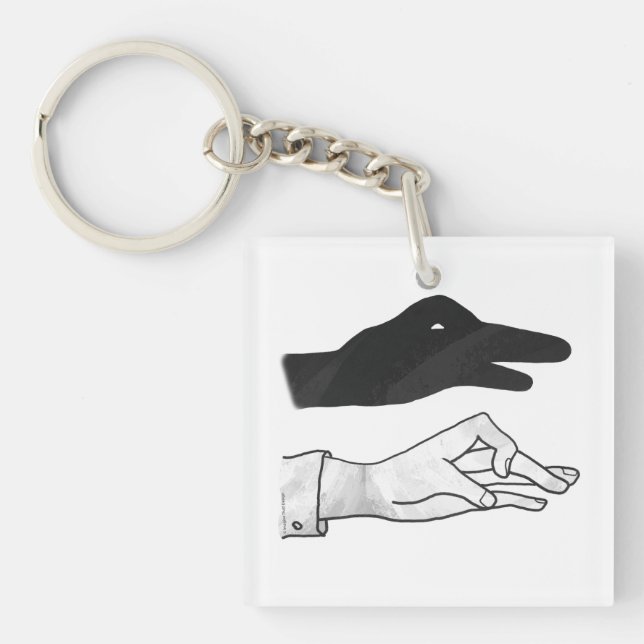 Hand Silhouette Duck Keychain (Front)