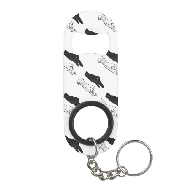 Hand Silhouette Duck Keychain Bottle Opener (Back)