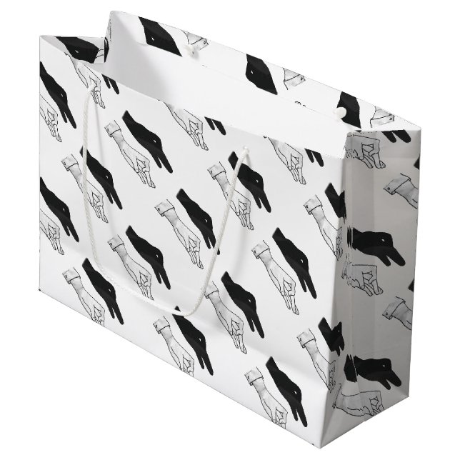 Hand Silhouette Duck Large Gift Bag (Front Angled)