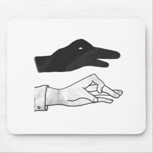 Hand Silhouette Duck Mouse Pad