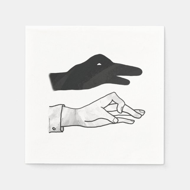 Hand Silhouette Duck Paper Napkins (Front)