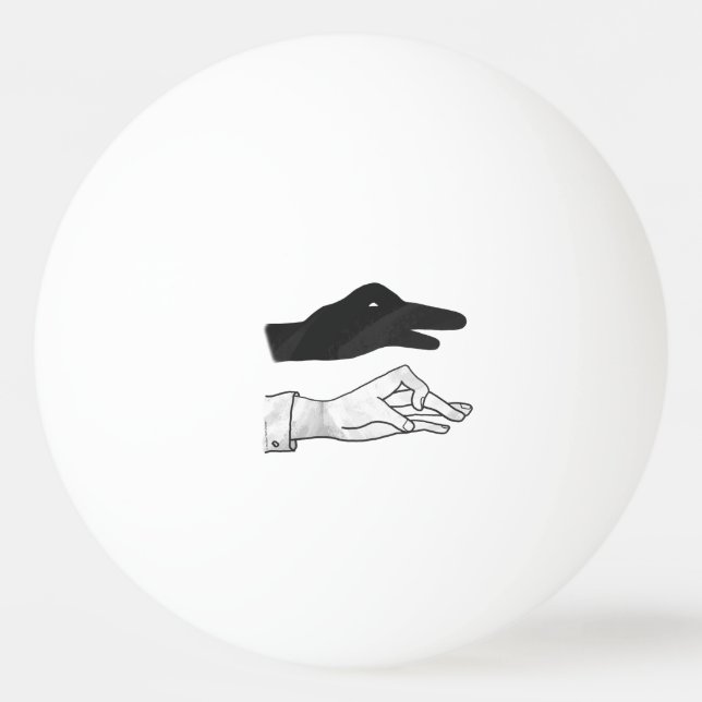 Hand Silhouette Duck Ping-Pong Ball (Back)