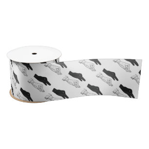 Hand Silhouette Duck Satin Ribbon