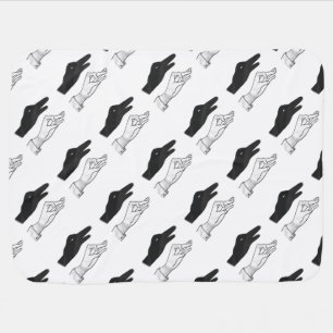 Hand Silhouette Duck Stroller Blanket