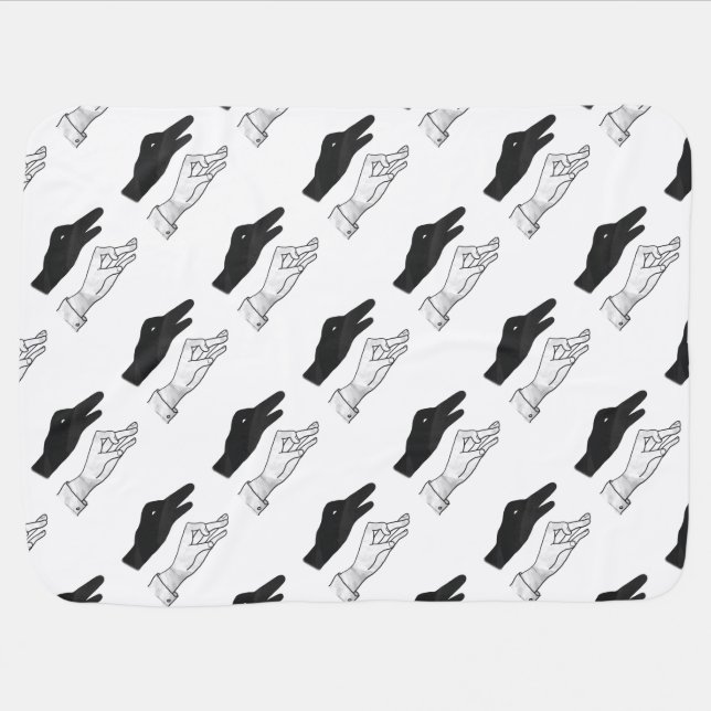 Hand Silhouette Duck Stroller Blanket (Horizontal)