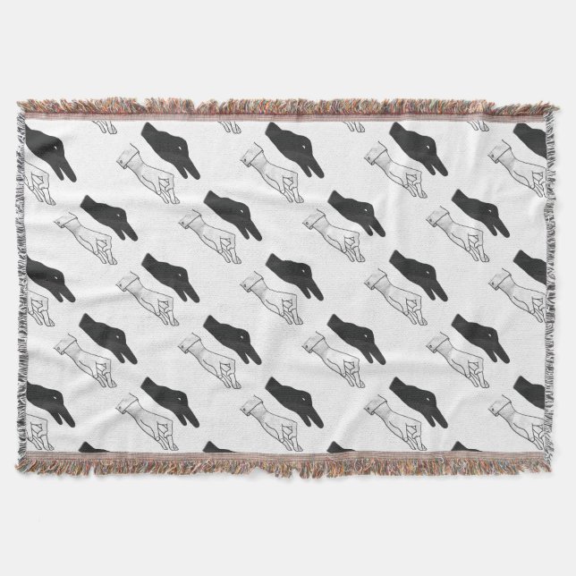 Hand Silhouette Duck Throw Blanket (Front)