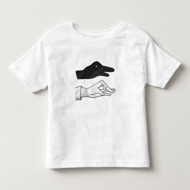 Hand Silhouette Duck Toddler T-shirt (Front)