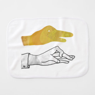 Hand Silhouette Duck Yellow Baby Burp Cloth
