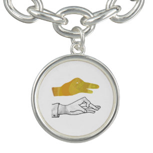 Hand Silhouette Duck Yellow Bracelet