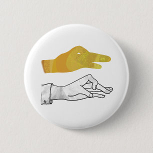 Hand Silhouette Duck Yellow Button