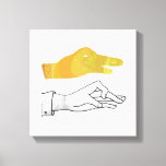 Hand Silhouette Duck Yellow Canvas Print