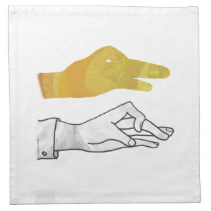 Hand Silhouette Duck Yellow Cloth Napkin