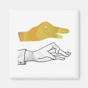 Hand Silhouette Duck Yellow Magnet
