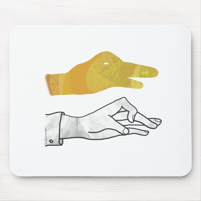 Hand Silhouette Duck Yellow Mouse Pad (Front)