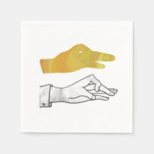 Hand Silhouette Duck Yellow Napkins