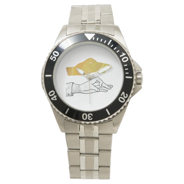 Hand Silhouette Duck Yellow Watch (Front)