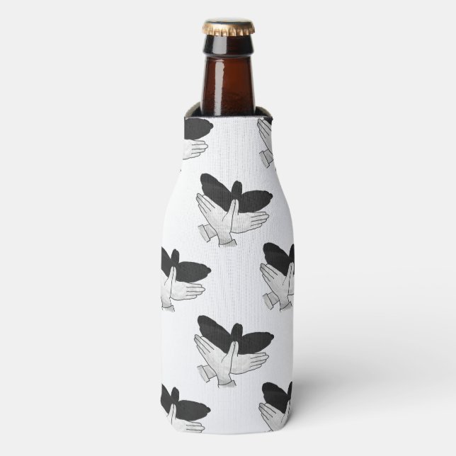 Hand Silhouette Eagle Bottle Cooler (Bottle Front)